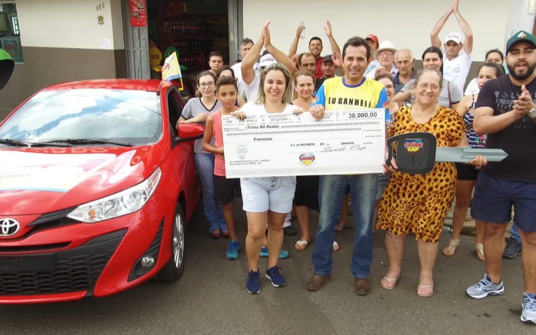 Comerciante de Estrela D´Oeste  ganhou um Toyota Yaris + R$ 30 mil.